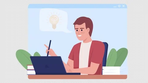 Animated isolated creative work Stock Footage 213874247