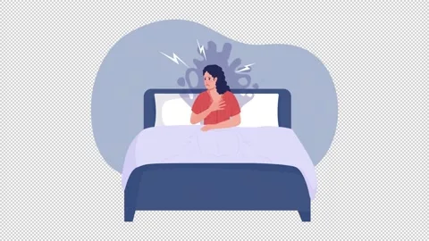 Animated isolated insomnia problem Stock Footage 227319052