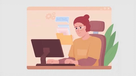 Animated isolated learning HTML Stock Footage 218158232