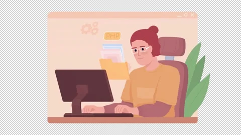 Animated isolated learning PHP Stock Footage 218593876