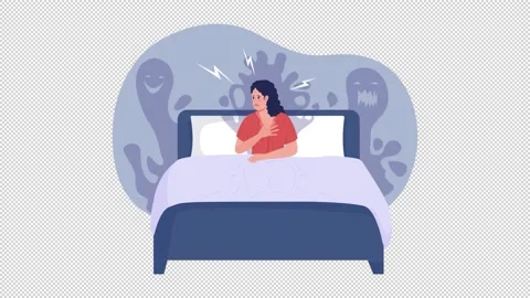 Animated isolated night panic attack Stock Footage 226941353