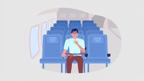 Animated isolated panic in airplane Stock Footage 227319421