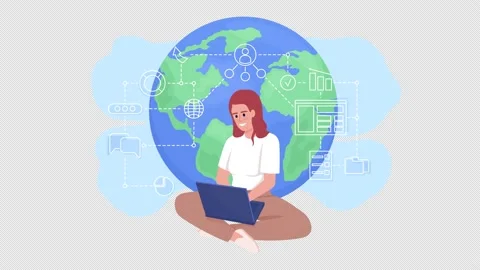 Animated isolated remote developer Stock Footage 213333450