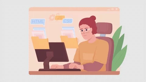 Animated isolated study programming Stock Footage 217719564