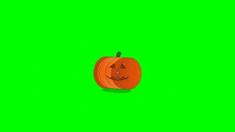 Animated Jack O Lantern Halloween Pumpkin on Green Screen Stock Footage 344829987