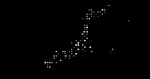 Animated Japan Map Built from Dots Stock Footage 312471745