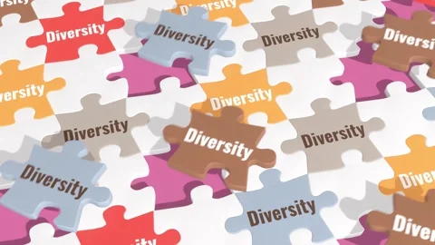 Animated Jigsaw Puzzle In Different Colors With Diversity Word. 動画素材 276307628