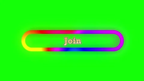 Animated join buttons featuring vibrant glowing neon borders set against a Vídeos de archivo 340945500