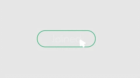 Animated Join to Joined Button Click Interaction UI Motion Graphic Overlay Video stock 343154601