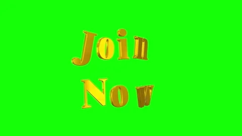 Animated join now text on green screen background Stock Footage 338216979