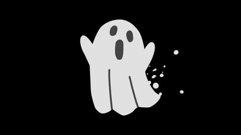 Animated jumping ghost with splash effect and shocked face Stock Footage 317301329