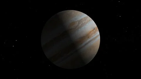 Animated Jupiter planet on sky with glossy starry sky Day Night cycle backg.. Stock Footage 259769039