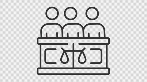 Animated jury line icon Stock Footage 241228426