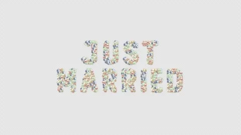 Animated Just Married Typography Delight Stock Footage 256859365