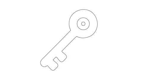 Animated Key Icon 4K | Security Lock Outline Transparent Stock Footage 317803294