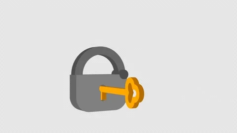 Animated key to open a locked padlock Stock Footage 288360285