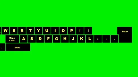 Animated keyboard.Line of keys,comes from left and right. Stock Footage 86566492