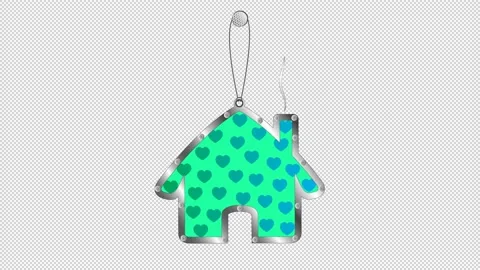 Animated keychain house on a blank background. Buying a home. Stock Footage 146846450