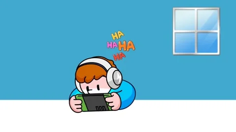 Animated kid playing game Stock Footage 274037849