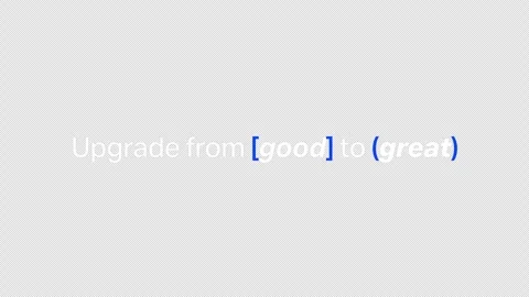 Animated kinetic typography of the phrase Upgrade from good to Great with blue b Stock Footage 336617614