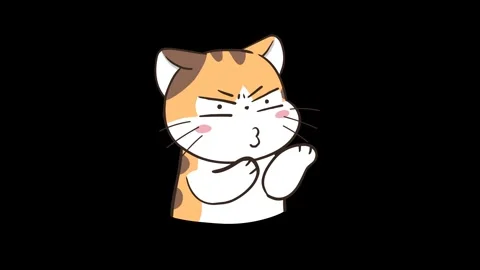 Animated Kitten Posing for What - Transparent Background Stock Footage 282785126