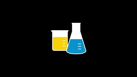 Animated laboratory beaker and test tube one line drawing minimalist chemis.. Stock Footage 328458612