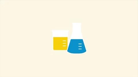 Animated laboratory beaker and test tube one line drawing minimalist chemis.. Stock Footage 328458615