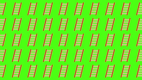 Animated Ladder Pattern on Green Screen Background for Career Growth Concept Stock Footage 344875375