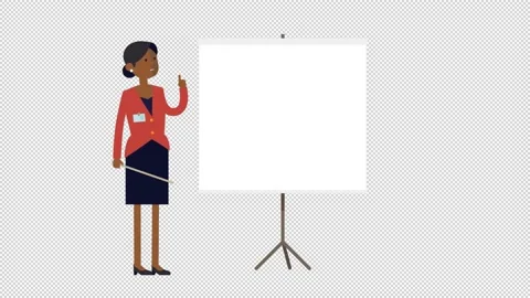 Animated lady presenting 02 - loop - w/alpha Stock Footage 239085998