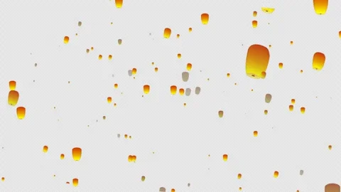 Animated lantern fly to the sky on alpha background. Stock Footage 263450276
