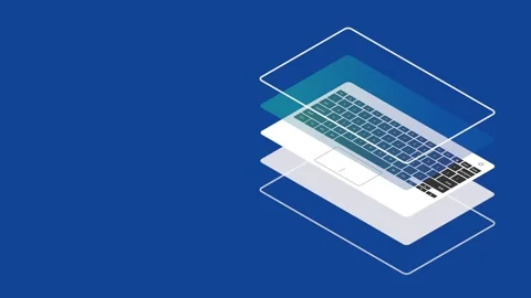 Animated Laptop Assembly Intro Video With Copy Space Stock Footage 338187799