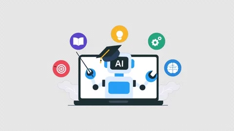 Animated Laptop Displaying Artificial Intelligence Learning Concept Vídeo Stock 348217824
