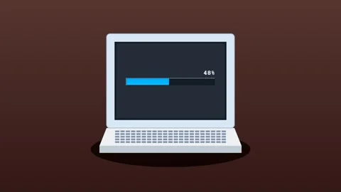 Animated laptop screen loading progress bar stock footage Stock Footage 346805952