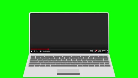 Animated Laptop Video Player Interface on Green Screen 4K Vídeo Stock 336826369