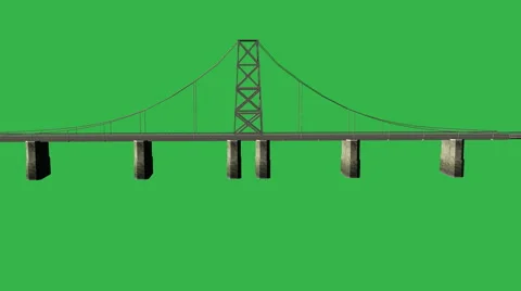 Animated Large Bridge (No Water):  Matte + Loop Video stock 43550473