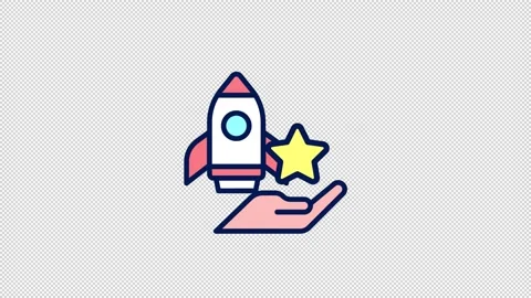 Animated launch bonus color ui icon Stock-Footage 224065254