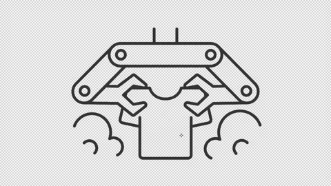 Animated laundry washing robot icon Stock Footage 267695803