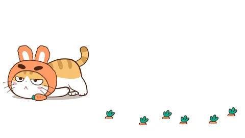 Animated Lazy Cat Crawling Forward - White Background Stock Footage 282785072