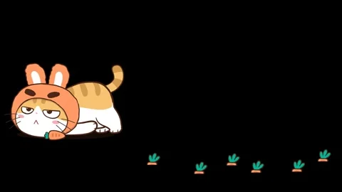 Animated Lazy Cat Crawling Forward - Transparent Background Stock Footage 282785178