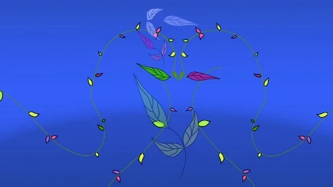 Animated leaf moves in full color Stock Footage