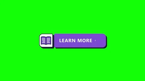 Animated LEARN MORE call-to-action button with book icon and arrow, shown on Stock Footage 348990591