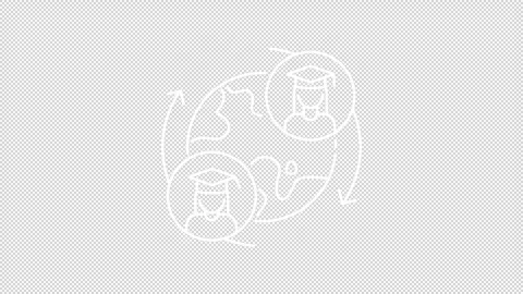 Animated learning programs white white line icons 스톡 동영상 327836632