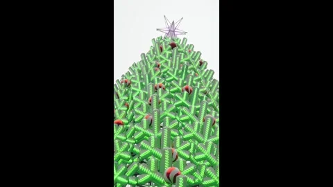 Animated LED Christmas Tree with Festive Ornaments Stock Footage 323681739