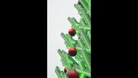 Animated LED Christmas Tree with Festive Ornaments Stock Footage 323681773