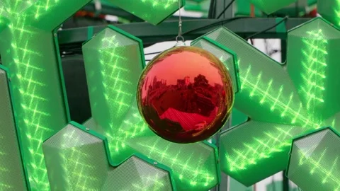 Animated LED Christmas Tree with Festive Ornaments Stock Footage 323681785