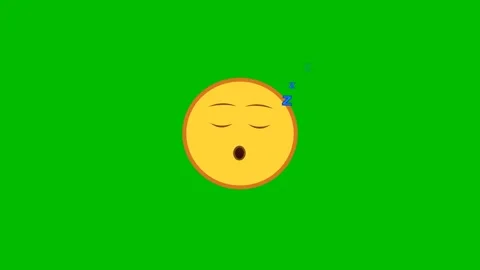 Animated leeping emoji animation with floating z letters. 4K Stock Footage 344798752