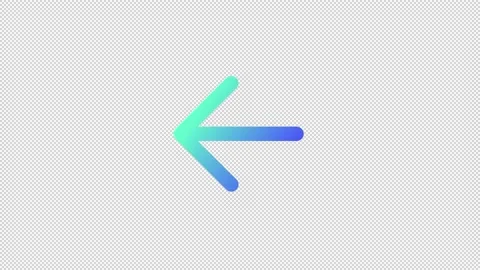 Animated left arrow gradient ui icon | Stock Video | Pond5