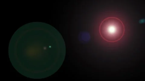 Animated Lens Flare Optical Effect, Cinematic Light Leak on Black Background Video stock 312415877