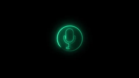 Animated leon line microphone icon on background concept Stock Footage 263965887