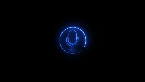 Animated leon line microphone icon on background concept Stock Footage 263965888
